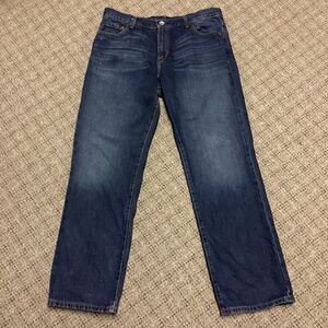 Tommy Hilfiger Freedom Premium Denim Dark Washed Straight Leg Blue Jeans 34x32